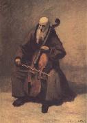 Jean Baptiste Camille  Corot Le moine au violoncelle (mk11) oil on canvas